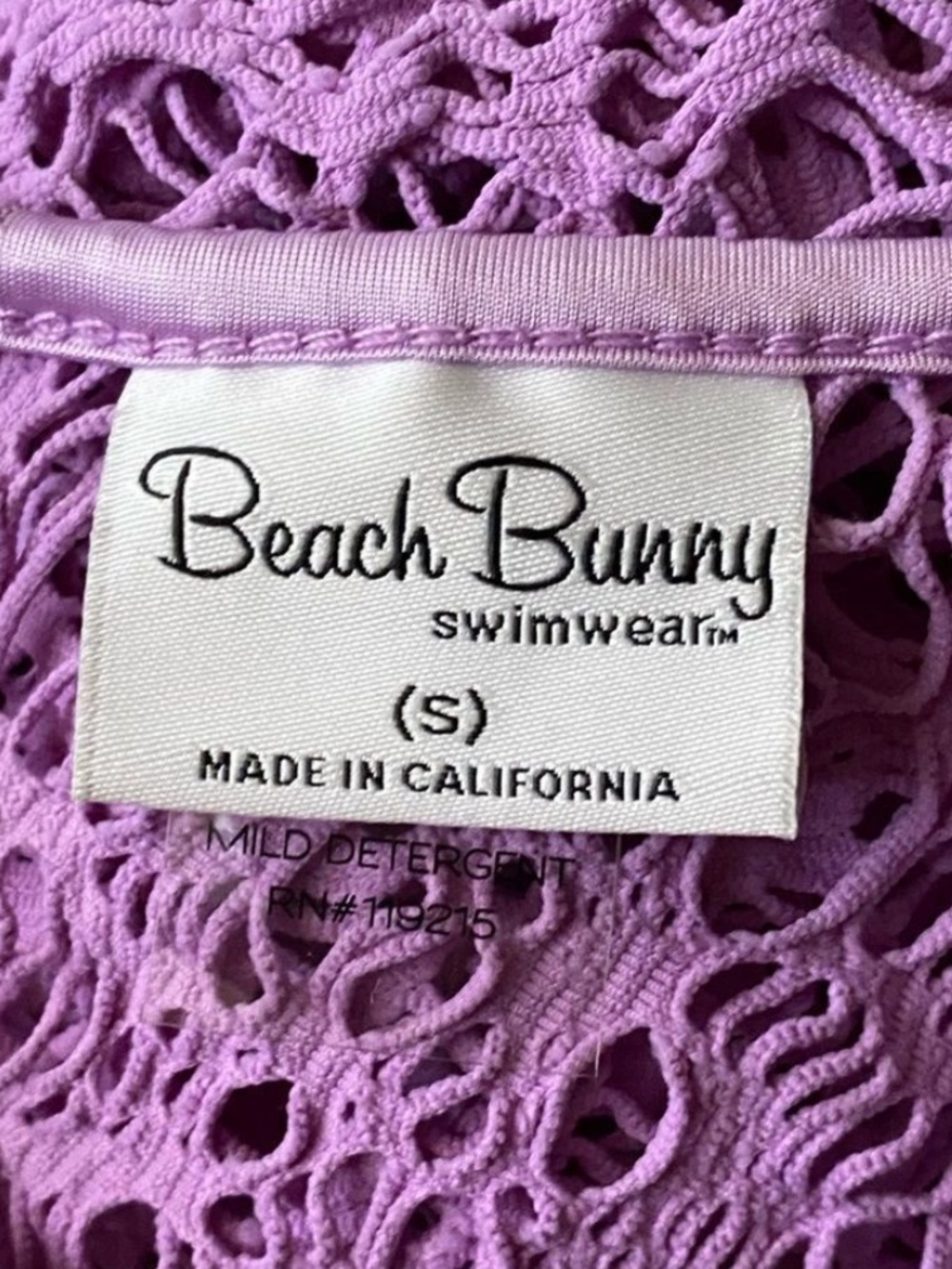 Light purple Crochet Tunic Beach Cover-Up dress - Picture 4 of 6